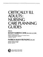 Critically Ill Adults: Nursing Care Planning Guides