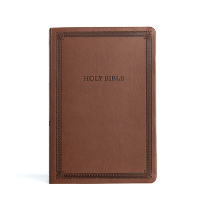 CSB Large Print Thinline Bible, Brown Leathertouch - 