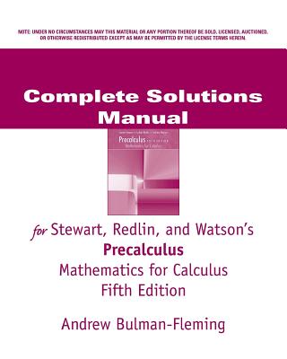 Csm Precalc Math F/Calc 5e - Redlin, Watson, Stewart