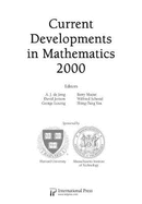 Current Developments in Mathematics, 2000
