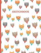 Cute Cat Sketchbook for Girls: 100 blank pages of high quality white paper, 8.5" x 11"cute premium matte cover