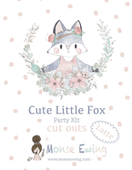 Cute Little Fox Latte: Party Kit cut outs