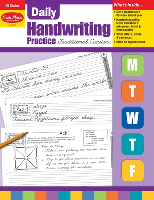 Daily Handwriting Practice: Traditional Cursive, Kindergarten - Grade 6 Teacher Edition - Evan-Moor Educational Publishers