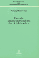 Deutsche Sprichwoerterforschung Des 19. Jahrhunderts