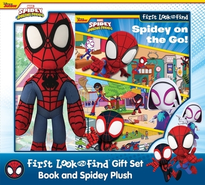 Disney Junior Marvel Spidey and His Amazing Friends: Spidey on the Go! First Look and Find Gift Set Book and Spidey Plush - Pi Kids
