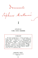 Documents Stephane Mallarme I