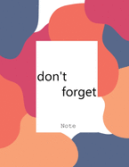 don't forget note: Letter Size (8.5 x 11)