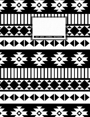 Dot Grid Journal Notebook: 140 Pages Large Size 8.5 X 11 in Black White Tribal Pattern 2 Design Softcover Blank Dots Journaling System - Journals, Planner