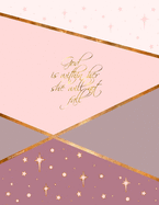 Dot Grid Notebook: Christian Gifts for Women. A no-frills dotted journal in an X-large SOFTBACK with a PRINTED IMAGE of gold trim; 100 numbered pages; from our Stars in Blush range