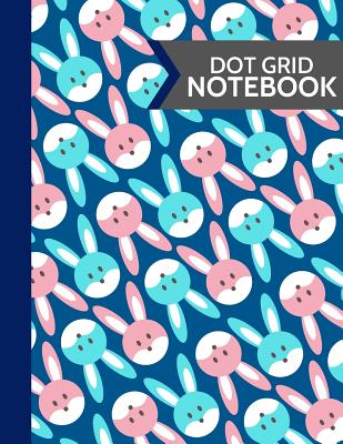 Dot Grid Notebook: Cute Pink and Blue Bunnies Softcover Paperback Dot Grid Journal - Fresh Notebooks, Lilly