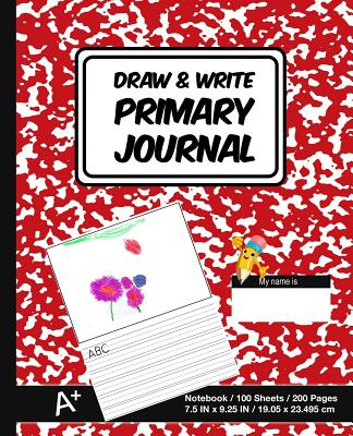 Draw & Write Primary Journal: School Marble Red - Kids Primary Drawing Writing Journal - Story Notebook For Home & School [Classic] - P2g Innovations