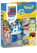 Drawmaster Robocar Poli: Super Stencil Kit: 4 Easy Steps to Draw Your Heroes