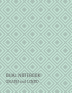 Dual Notebook: Graph and Lined: 100 White Pages (Alternating 50 Sheets Graph/Grid and 50 Sheets Wide Ruled Lined) Glossy Green Diamond Pattern