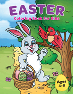 Easter Coloring Book for Kids Ages 4-8: Easter Basket Stuffer with Cute Bunny, Easter Egg & Spring Designs