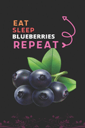 Eat Sleep Blueberries Repeat: Best Gift for Blueberries Lovers, 6 x 9 in, 100 pages book for Girl, boys, kids, school, students