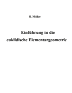 Einf?hrung in die euklidische Elementargeometrie