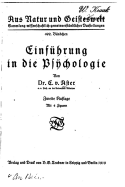 Einfuhrung in Die Psychologie, Mit 4 Figuren