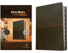 Every Man's Bible NLT (Leatherlike, East-West Grey, Indexed)