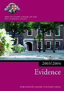 Evidence 2003/2004 - Law, Inns of Court School of