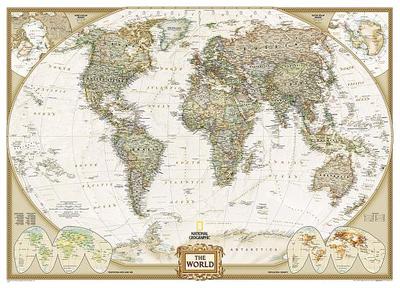 Executive World Map: 3 Parts - National Geographic Society