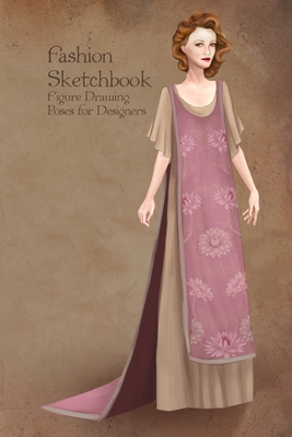 Fashion Sketchbook Figure Drawing Poses for Designers: Fashion sketch templates with 1920 vintage style dress illustration - Sketchbooks, Fashion Template