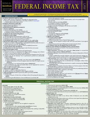 Federal Income Tax: A Quickstudy Laminated Law Guide (Bar Exam) - Richmond, Gail, Jd, and Marty-Nelson, Elena, Jd