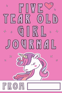 Five Year Old Girl Journal: Black and White Ruled Journal, Birthday Journal for Girls; 5 Year Old Girl Gifts