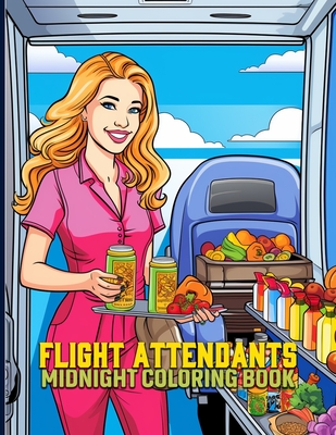 Flight Attendants: Flight Crew Midnight Coloring Pages For Color & Relax. Black Background Coloring Book - Love, Alicia R