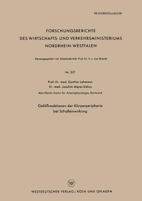 Gef??reaktionen Der Krperperipherie Bei Schalleinwirkung - Lehmann, Gunther