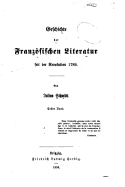 Geschichte Der Franzosischen Literatur Seit Der Revolution 1789