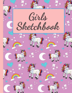 Girls Sketchbook: Practice Sketching, Drawing, Writing and Creative Doodling (Magical Unicorn Pattern)