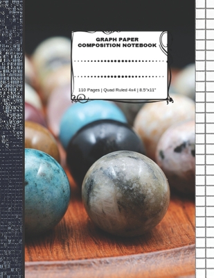 Graph Paper Composition Notebook: 110 Pages - Quad Ruled 4x4 - 8.5" x 11" Marbles Large Notebook with Grid Paper - Math Notebook For Students - Notebooks, Exciting