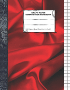 Graph Paper Composition Notebook: 110 Pages - Quad Ruled 4x4 - 8.5" x 11" Red Silk Large Notebook with Grid Paper - Math Notebook For Students