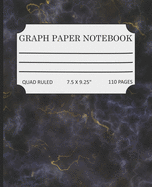 Graph Paper Notebook: Math and Science Composition Book Blue Gray Marble Design