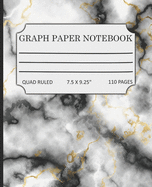 Graph Paper Notebook: Math and Science Composition Book White and Grey Marble Cover Design