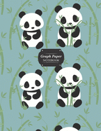 Graph Paper Notebook: Panda Bear Grid Paper Quad Ruled 5 Squares Per Inch Large Graphing Paper For Math Science 8.5 By 11