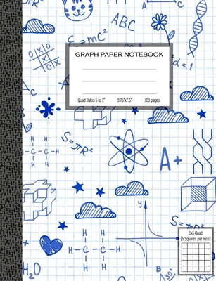 Graph Paper Notebook, Quad Ruled 5 squares per inch: Math and Science Composition Notebook for Students - Nova Studio