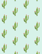 Graph Paper Notebook: Quad Ruled Graphing Paper, 200 Pages, Green Cactus Pattern (8.5x11)