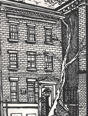 Greenwich village Writing Drawing Journal: 44 morton Street Charlie Dougherty Pen & ink Cover drawing - Dougherty, Michael Charlie, Sir