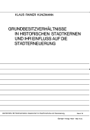 Grundbesitzverhaltnisse in Historischen Stadtkernen Und Ihr Einfluss Auf Die Stadterneuerung