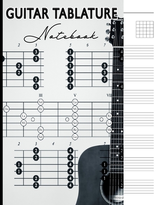 Guitar Tablature Notebook: 6 String Guitar Chord Manuscript Staff Paper For Music Notes, Blank Music Sheet Tabs Journal, Acoustic Player Bass Strings Lovers Gifts For Adults, Kids, Musicians, and Songwriters, Black and White Vintage Design - Sjg Publishing