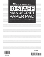 Hal Leonard Manuscript Paper 10-Staff Paper Pad - 64 Tear-Off Sheets, Fits All Ring Binders