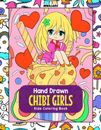 Hand Drawn Chibi Girls: Kids Coloring Book
