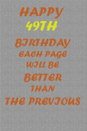 Happy 49th Birthday: Each page will be better than the previous one !!!