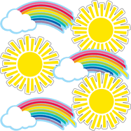 Hello Sunshine Rainbows & Suns Cut-Outs
