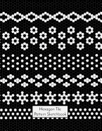 Hexagon Tile Pattern Sketchbook: 1/8 Inch (0.125 Inch) Hexagonal Paper, 8.5 X 11, 75 Sheets / 150 Pages, White and Black