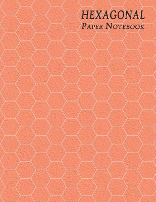 Hexagonal Paper Notebook: Large 1/2 Inch Hexes Graph - Textured Orange - Dot, Purple