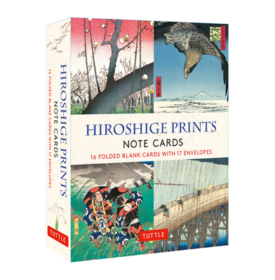 Hiroshige Prints, 16 Note Cards: 16 Different Blank Cards with 17 Patterned Envelopes (Woodblock Prints) - 