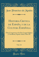 Historia Critica de Espana, y de la Cultura Espanola, Vol. 14: Obra Compuesta En Las DOS Lengua Italiana y Castellana; Espana Arabe; Libro III (Classic Reprint)