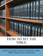How to Set the Table;